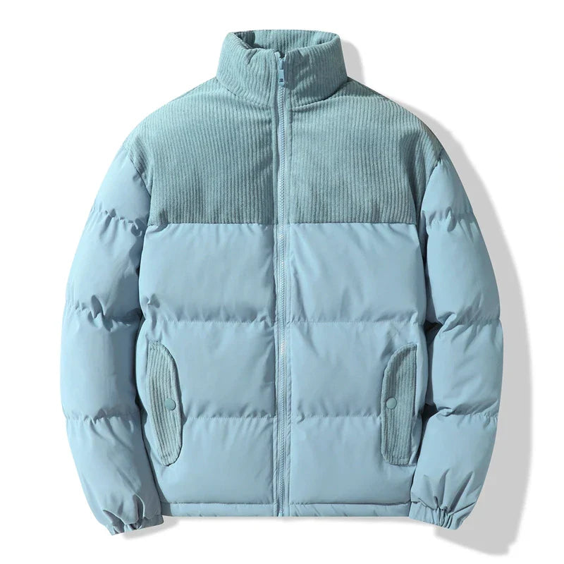 Gewatteerd uniseks jack met corduroy details - Aiden