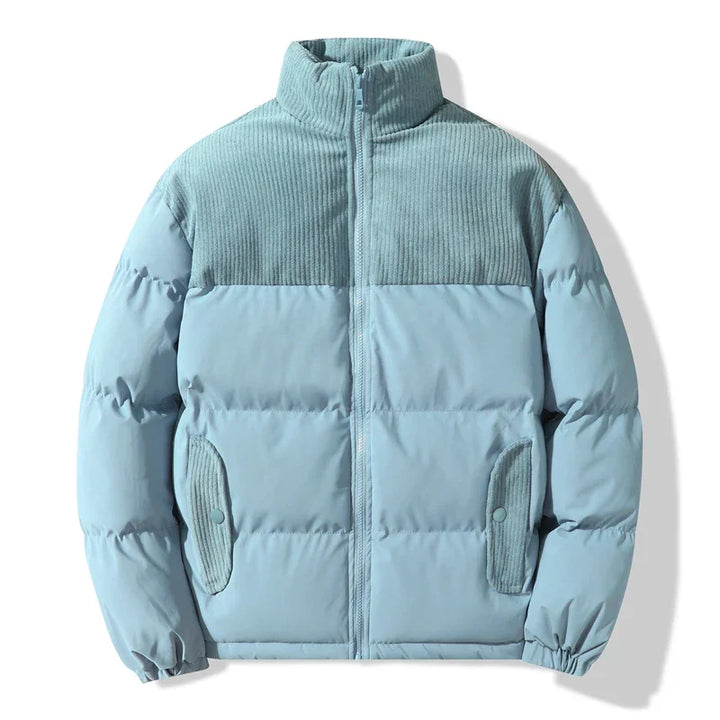 Gewatteerd uniseks jack met corduroy details - Aiden