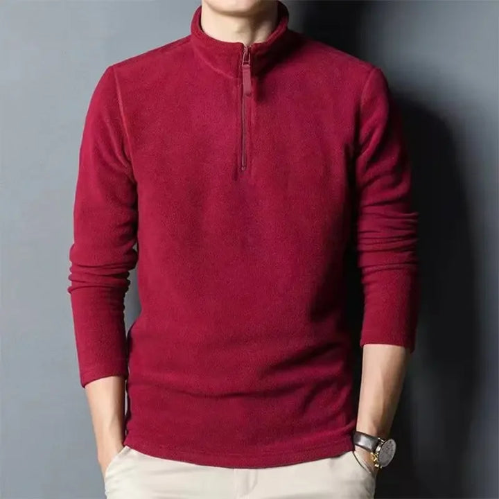 Fleece herentrui met halve rits - Braden