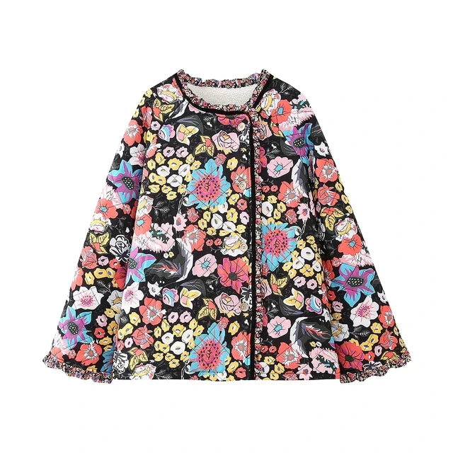 Brianna - Vintage bedrukte patchworkjas