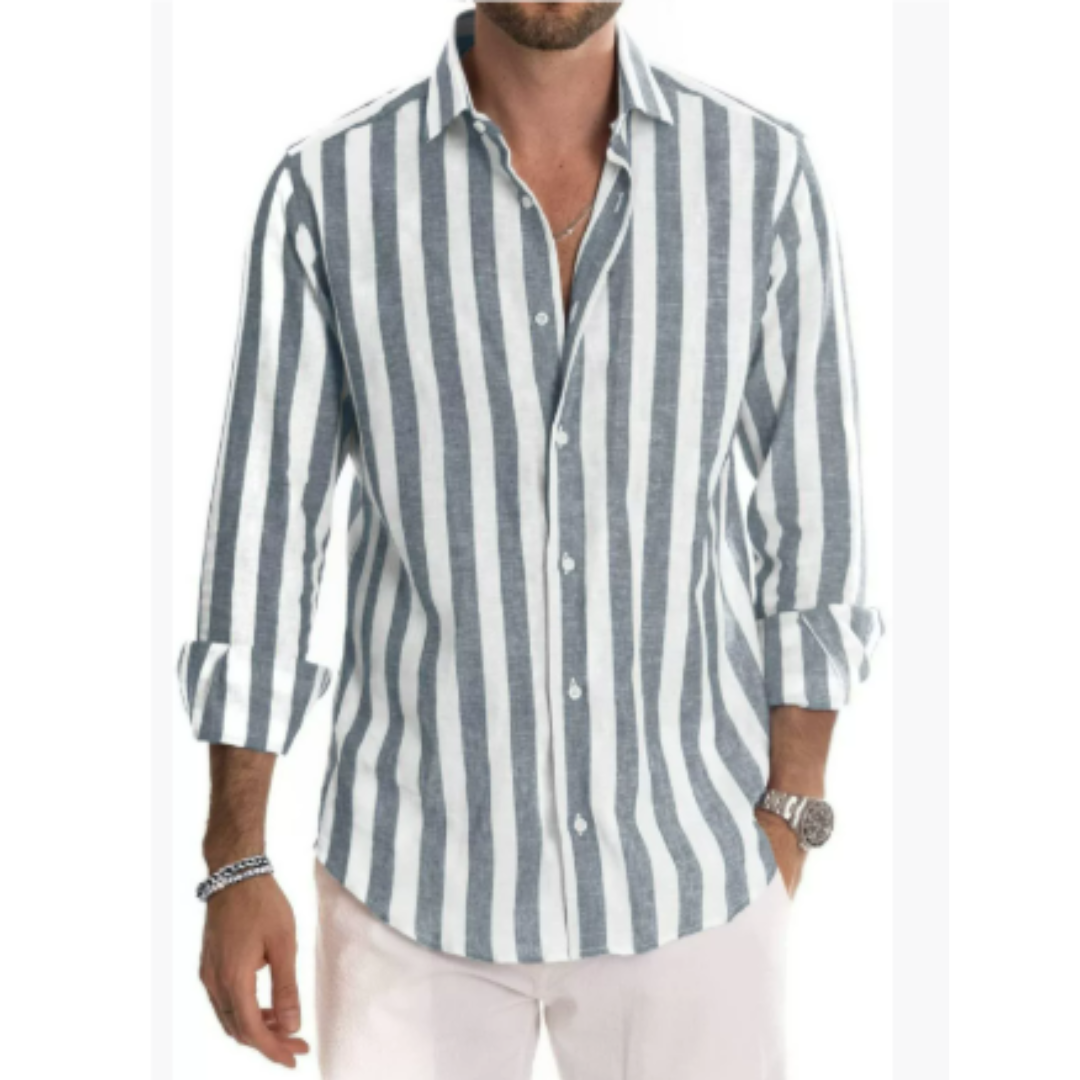 Overhemd met lange mouwen en strepen - button-down kraag