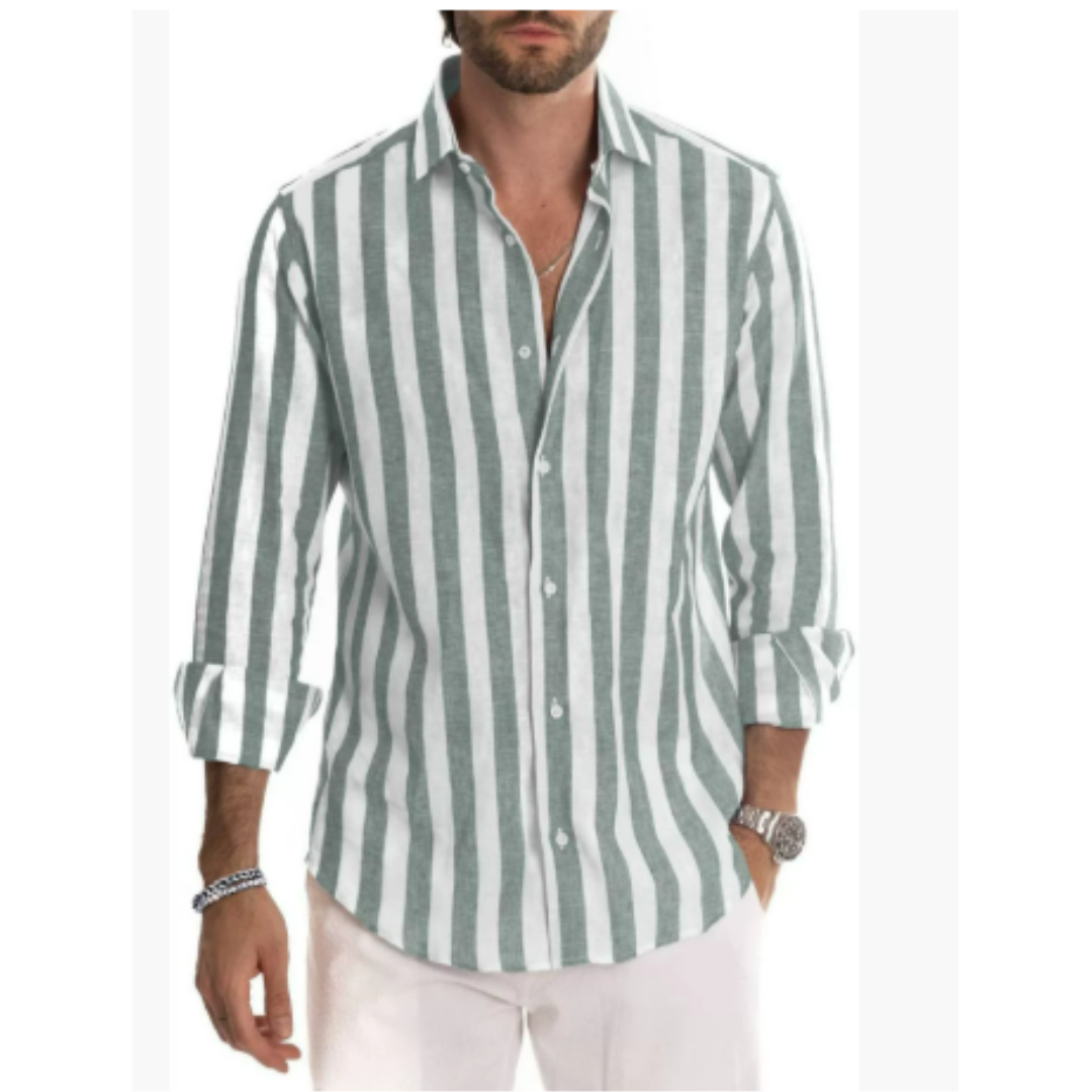 Overhemd met lange mouwen en strepen - button-down kraag