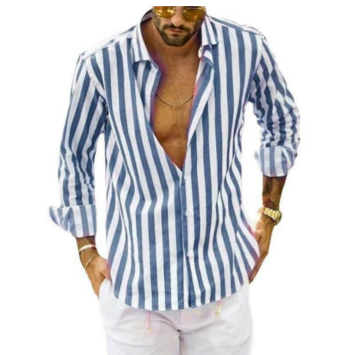 Overhemd met lange mouwen en strepen - button-down kraag