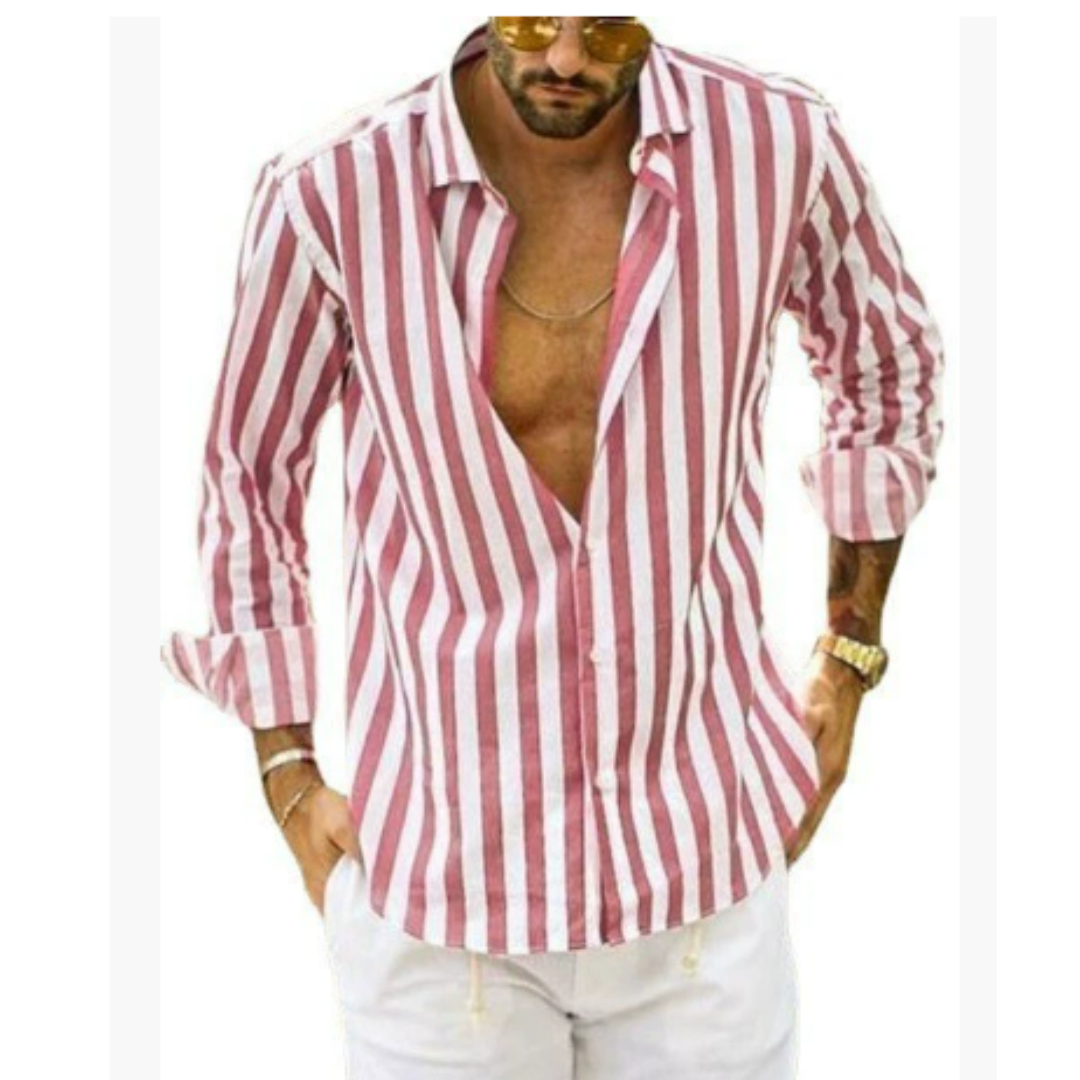 Overhemd met lange mouwen en strepen - button-down kraag