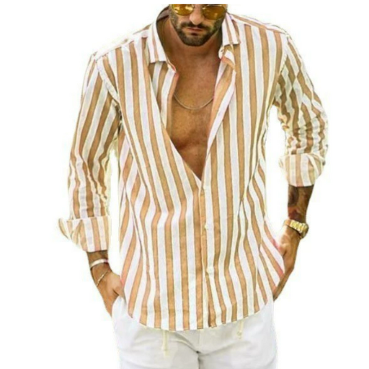 Overhemd met lange mouwen en strepen - button-down kraag