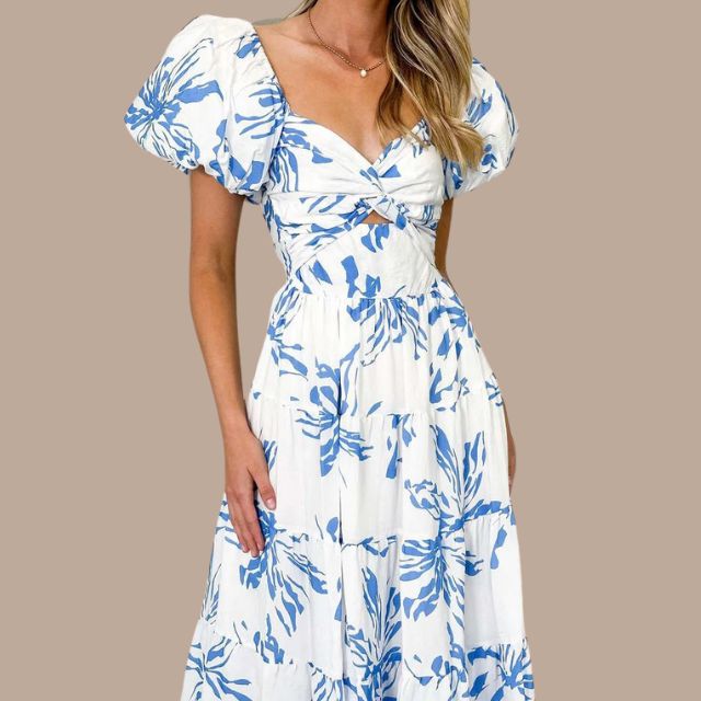 Bella - Bohemian maxi jurk met off-the-shoulder bandjes