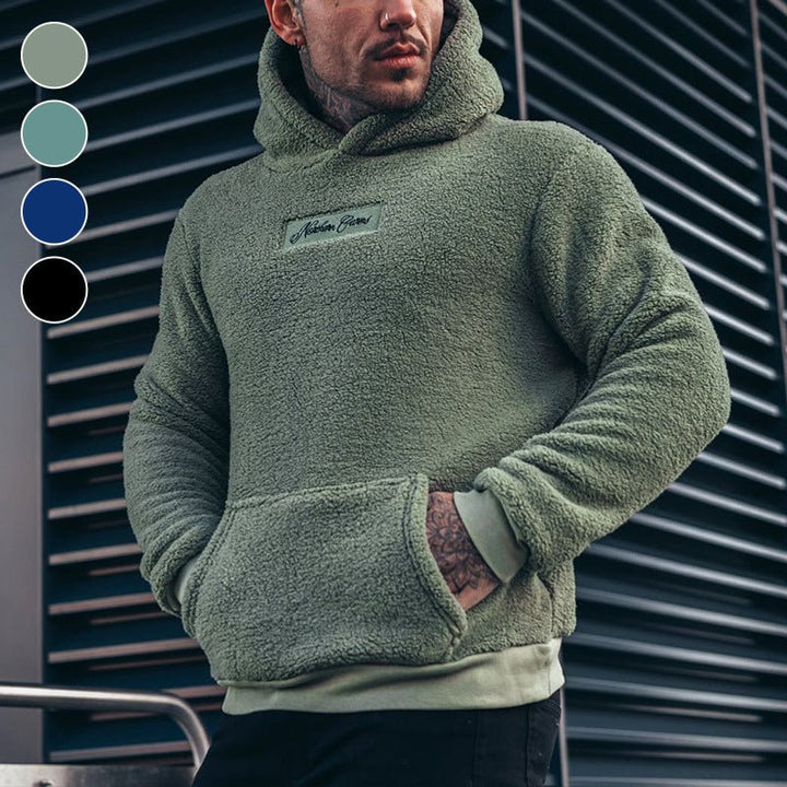 Luxe pluchen hoodie voor mannen