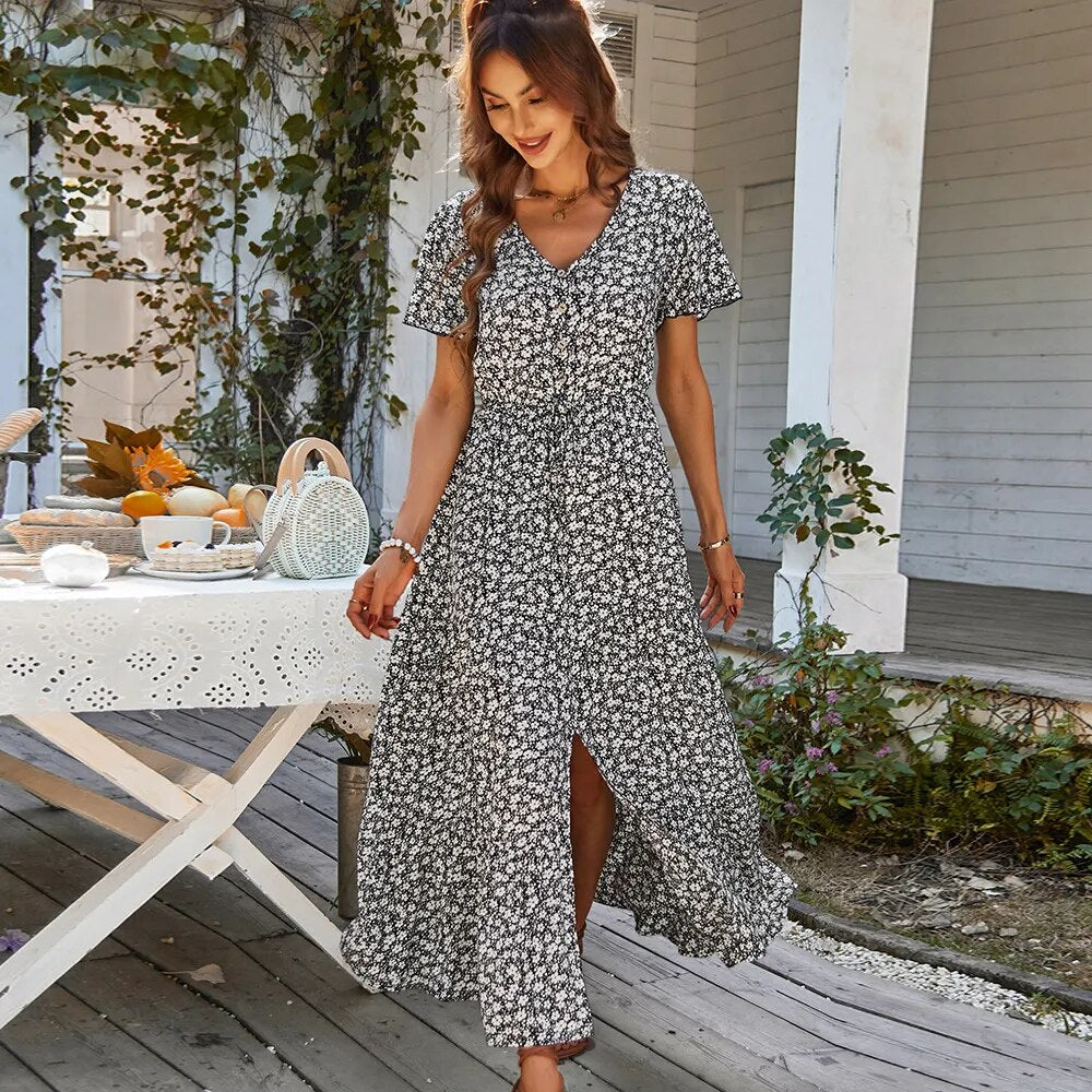 Sina - Bloemen maxi jurk