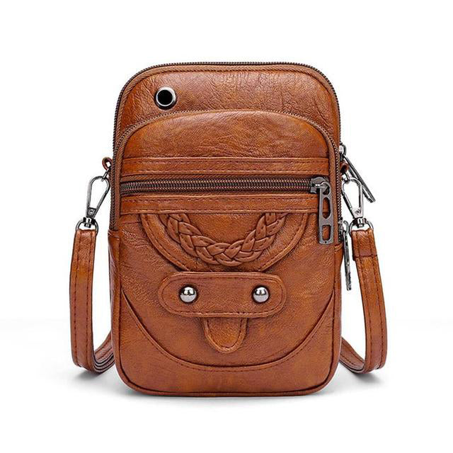 Velboa - Vintage leren crossbody tas