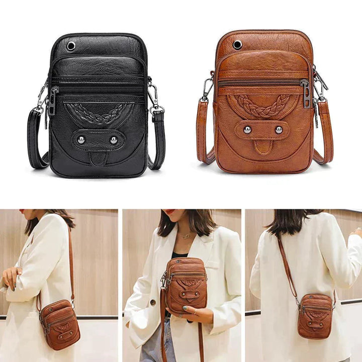 Velboa - Vintage leren crossbody tas