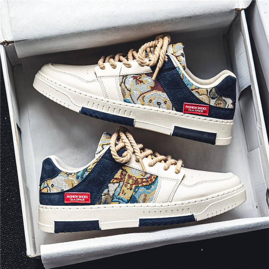 Herensneakers met geborduurd paneel casual stijl - Elías