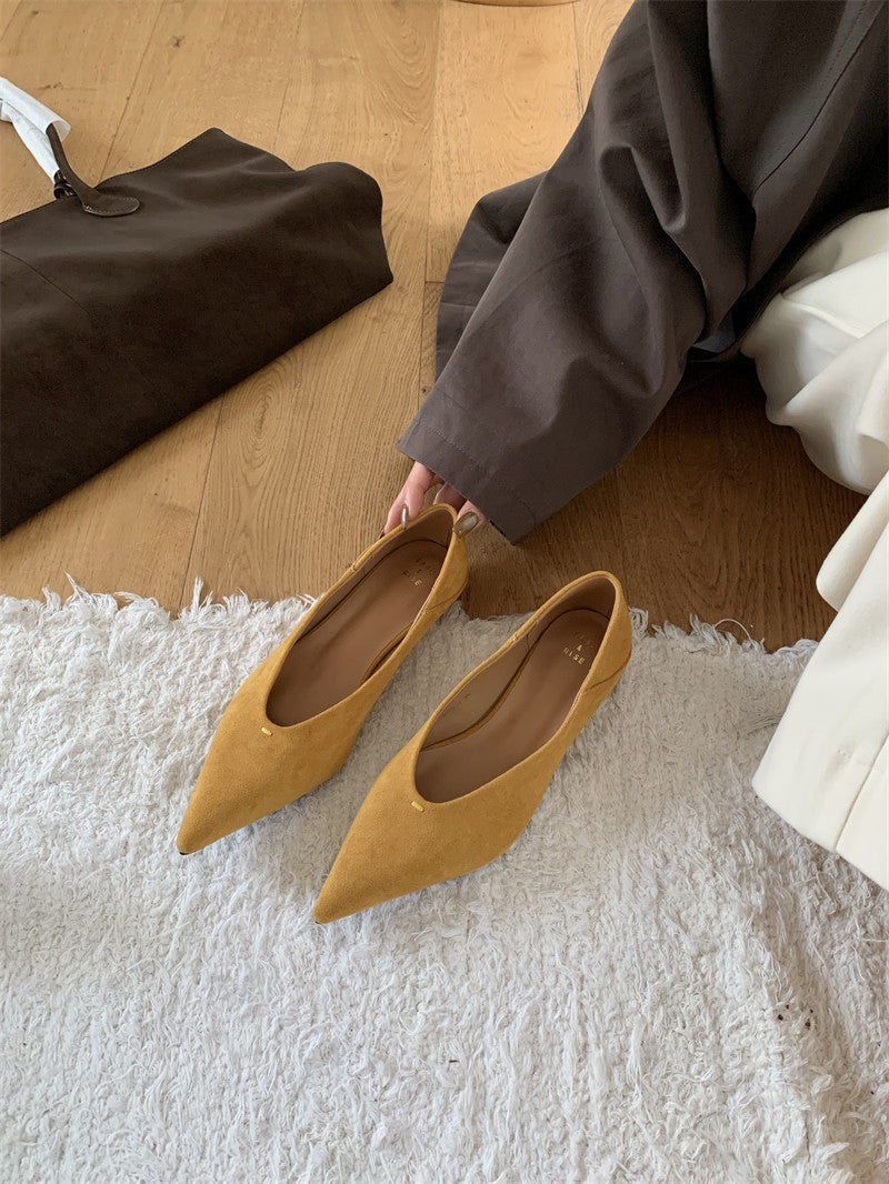 Damesschoenen met suède-effect en spitse neus - Ines