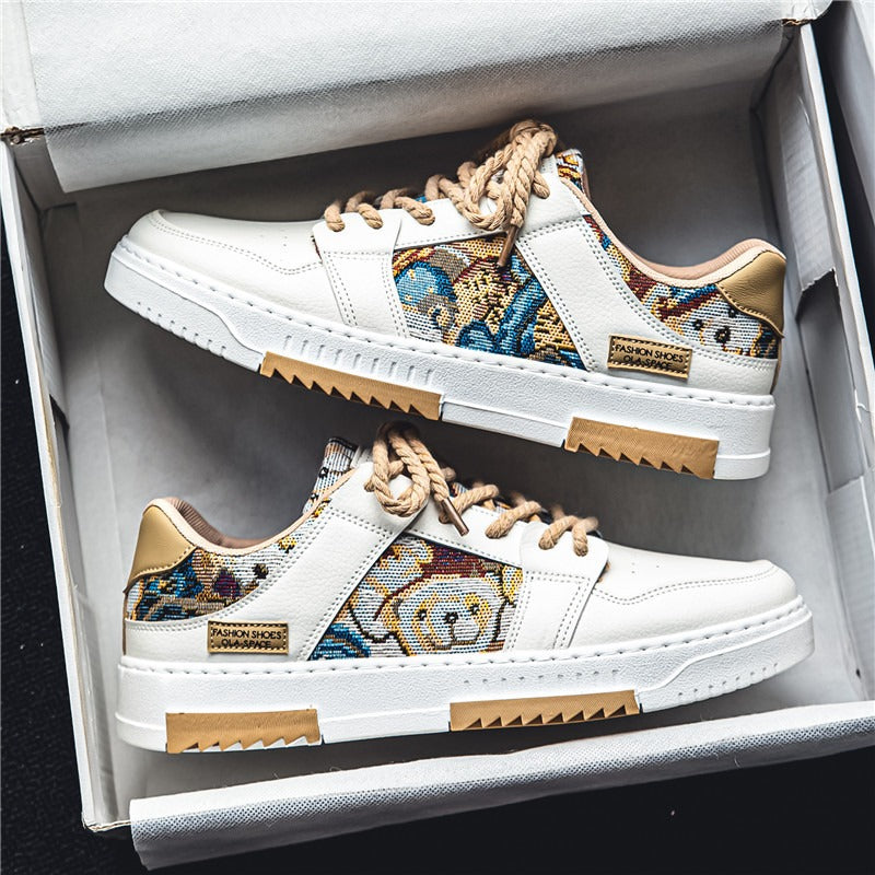 Herensneakers met geborduurd paneel casual stijl - Elías
