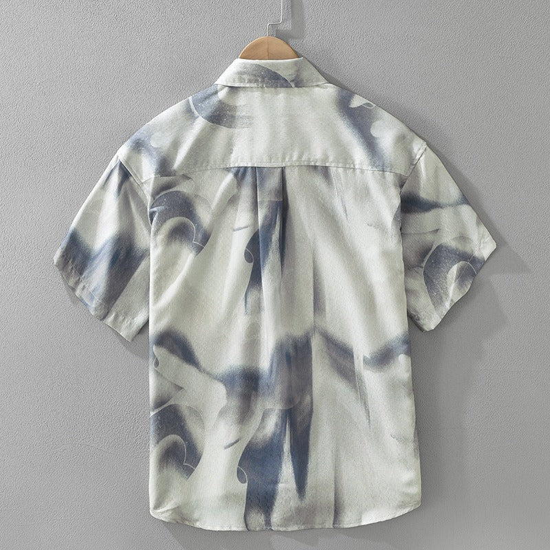 Heren casual overhemd abstract print regular fit - Mateo