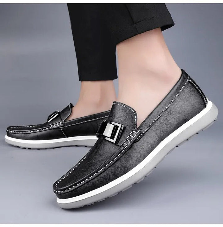 Stijlvolle bruine leren herenschoenen Britse stijl - Weston