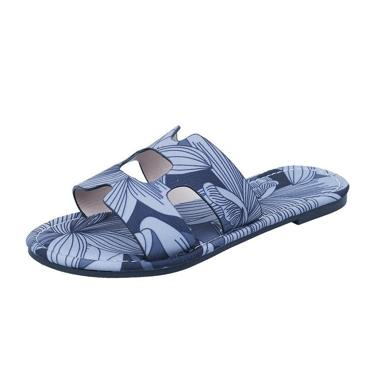 Multicolour platte damessandalen met tropisch design - Kaia