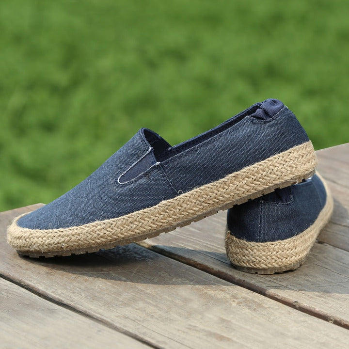 Ademende espadrilles van canvas voor heren met natuurlijke jute zool - Olver