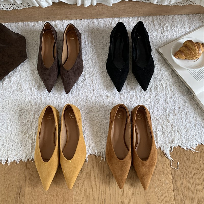 Damesschoenen met suède-effect en spitse neus - Ines