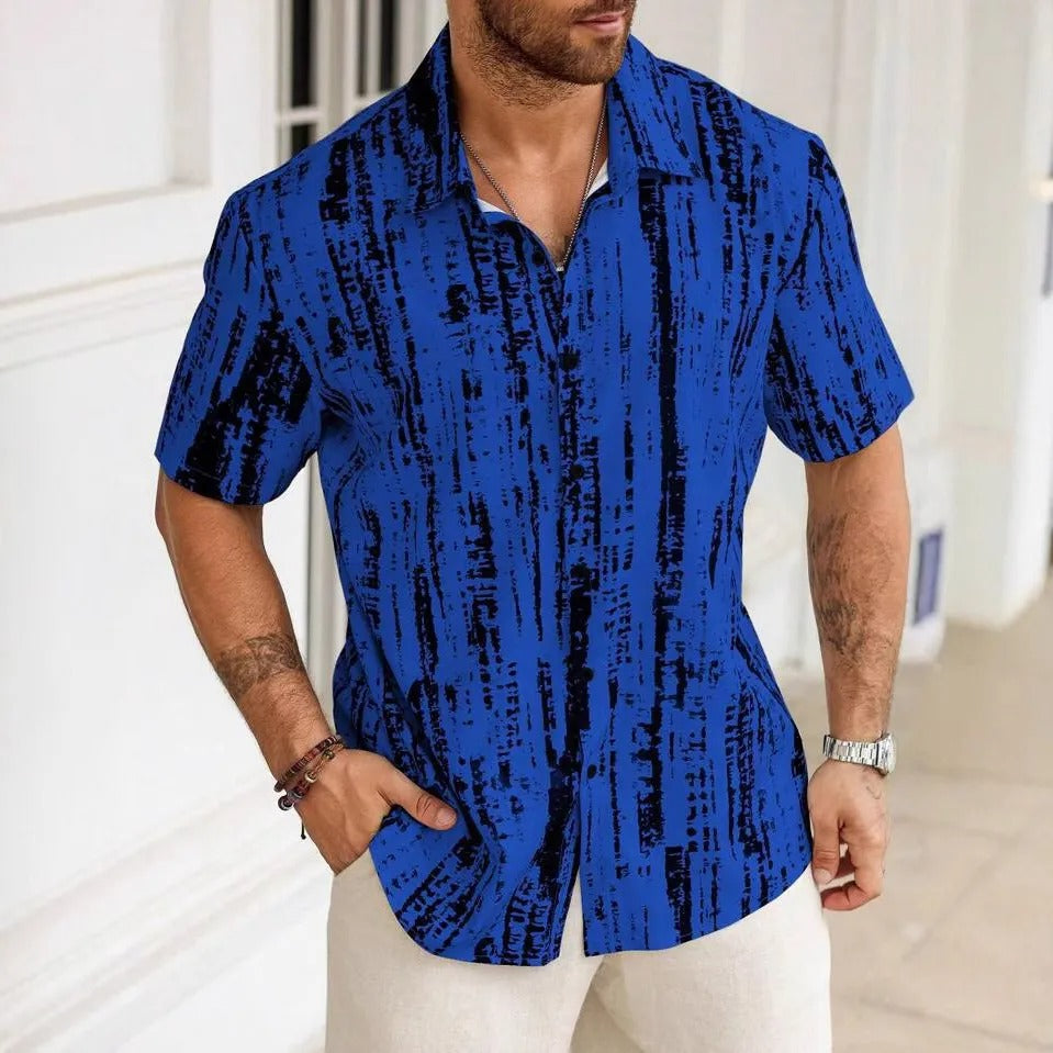 Herenoverhemd van viscose met abstracte print - Mateo