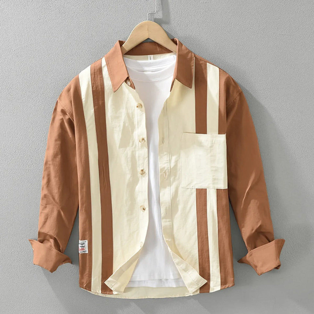 Katoenen overhemd met retroprint voor heren - Mateo