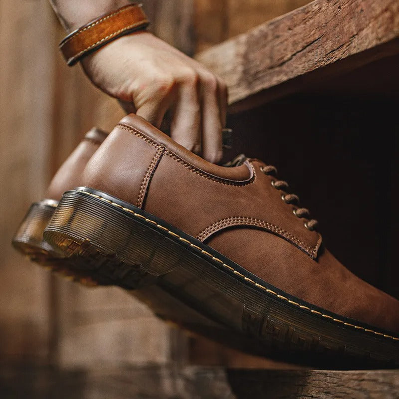 Heren casual stijl echt lederen lage schoenen - Ernesto
