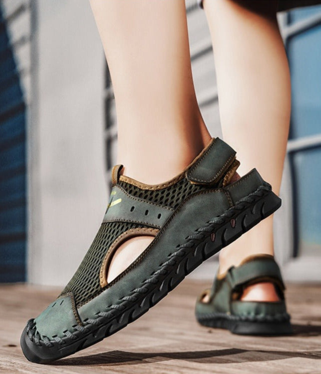 Herensandalen ademend mesh camelkleur - Mirox