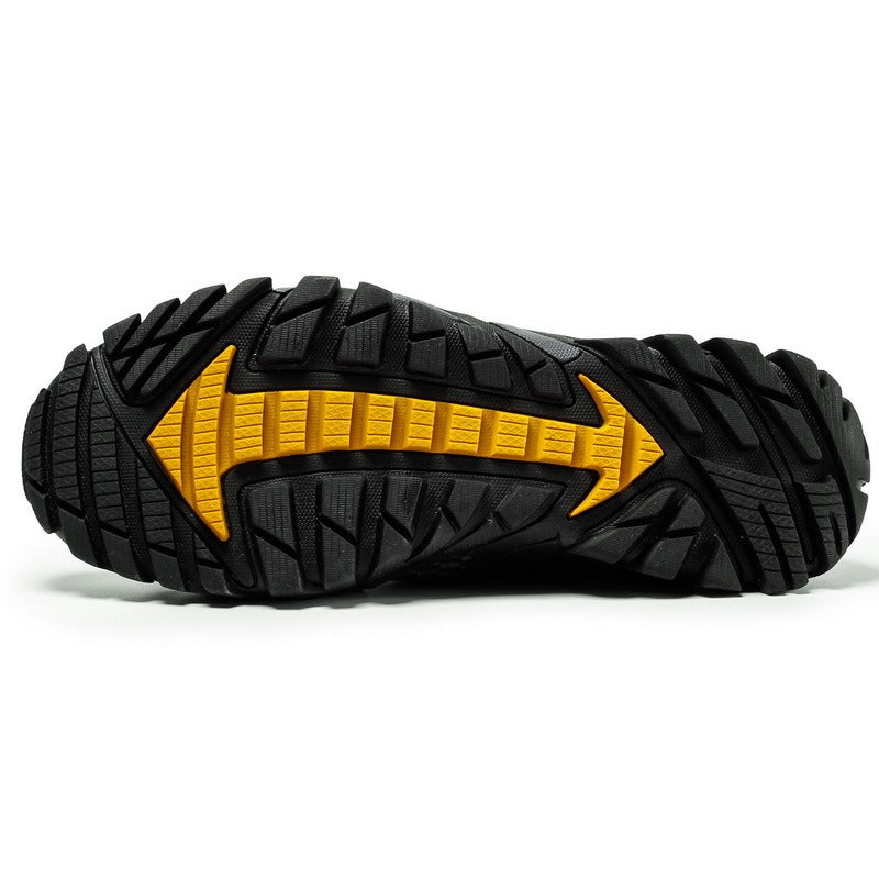 Trekking herenschoenen zwart mesh antislip zool - Altus