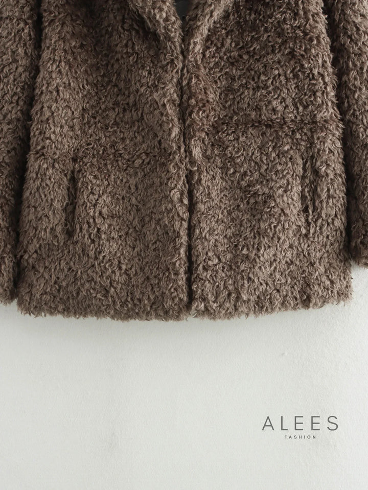 Fleecejas voor dames met brede revers - Daria