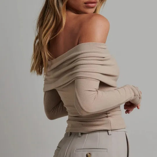 Elegante slanke damestop met lange mouwen - Hannah