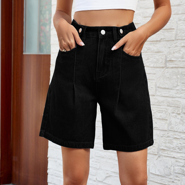 Damesdenim Bermuda recht model vintage blauw - Kendra