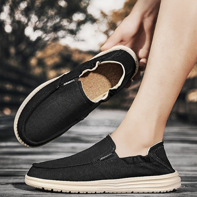 Herenloafers van ademend canvas met slip-on stijl - Bruno