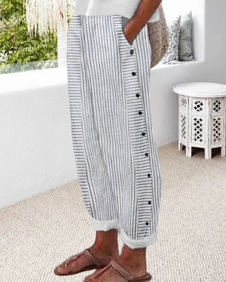 Korte zomerbroek voor dames - Gestreept - Casual