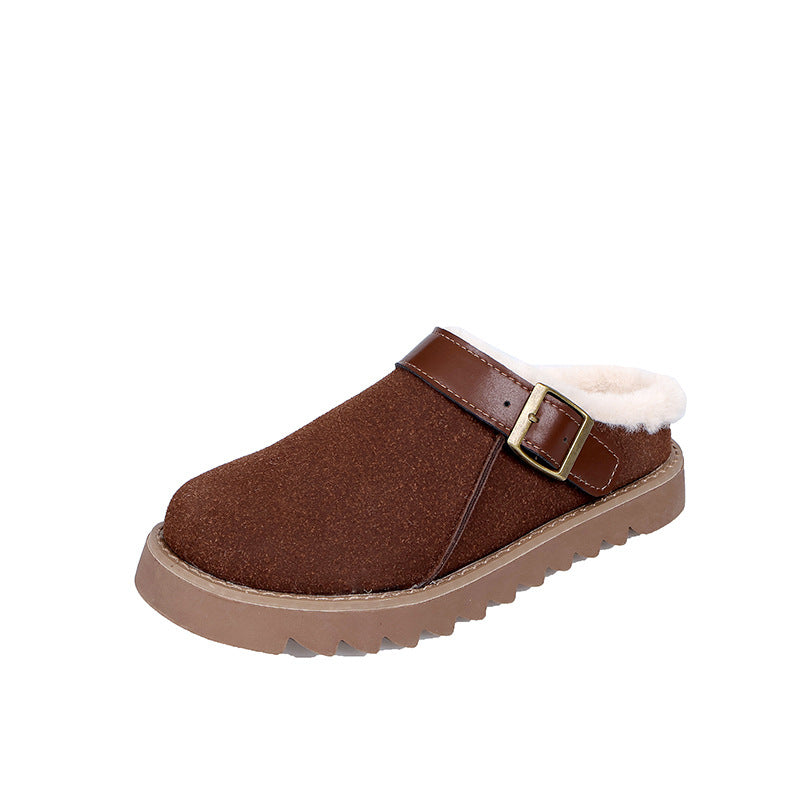 Dames muiltjes met bontvoering en gesp - Eira