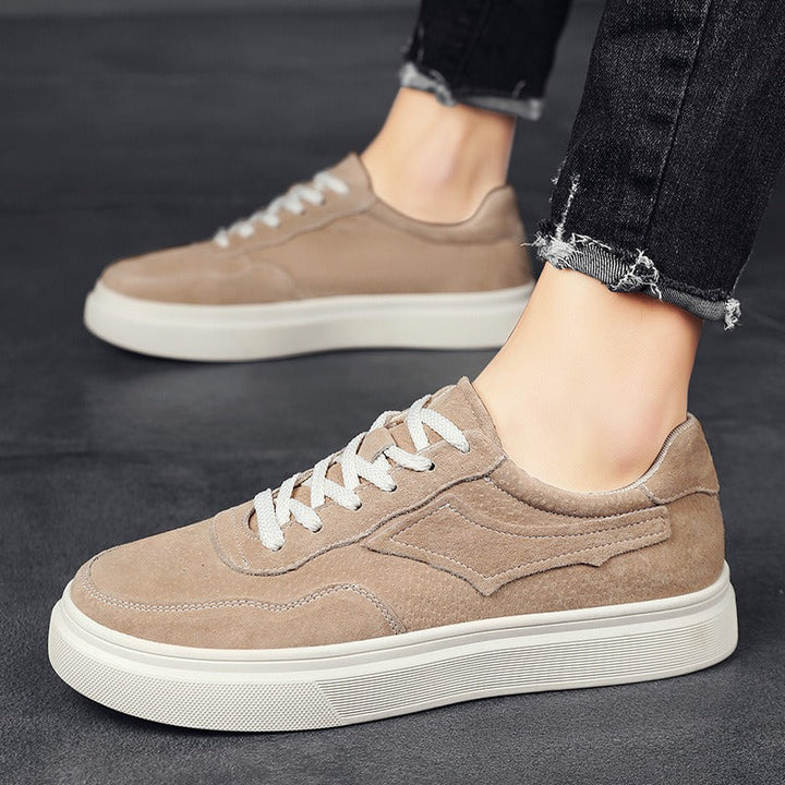 Lage herentrainers in Britse retrostijl camelkleur - Henry
