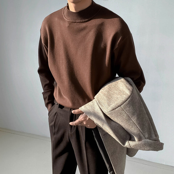 Effen gebreide herentrui - Renwald