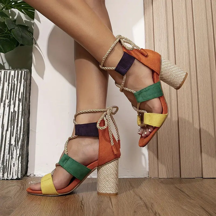 Margaret - Colorblock sandalen voor dames met hak