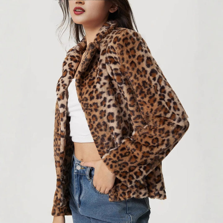 Jas met revers met luipaardprint - Mireille