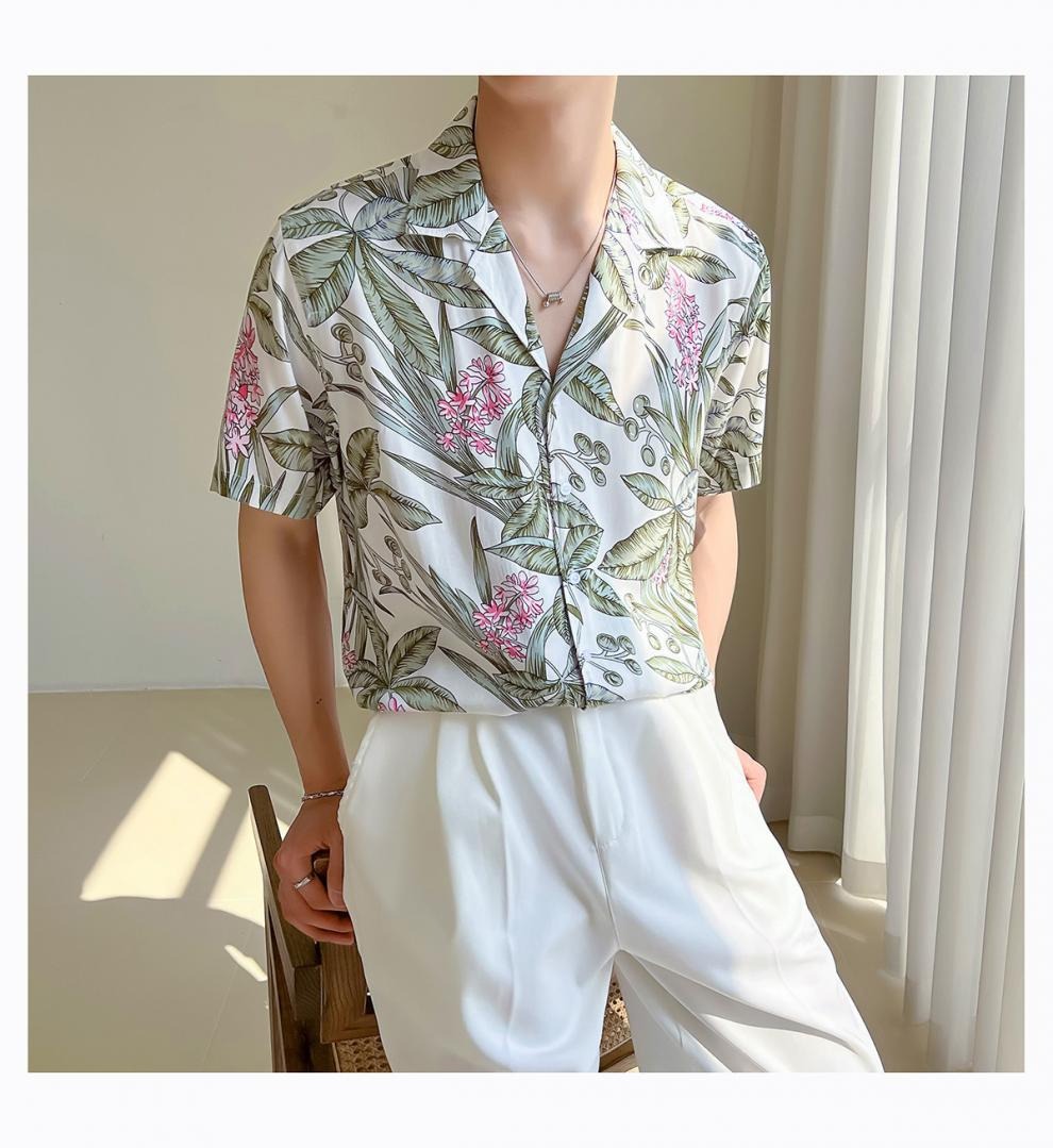 Herenoverhemd van viscose met tropische print, loose fit - Julian