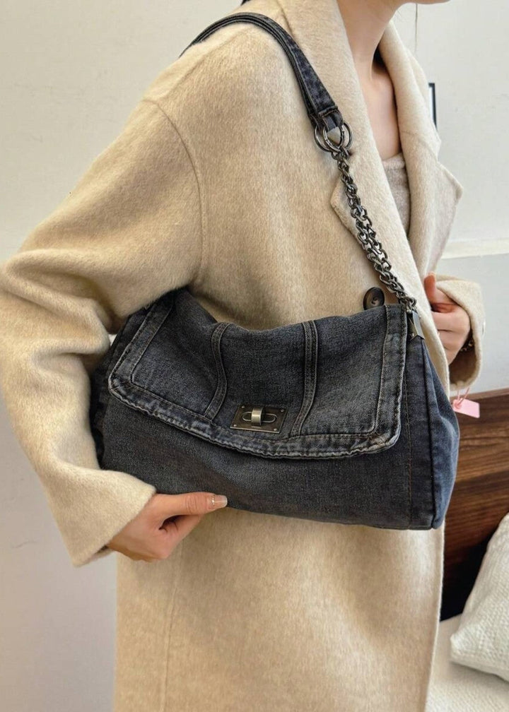 Denim urban stijl metallic kettingtas - Briseida