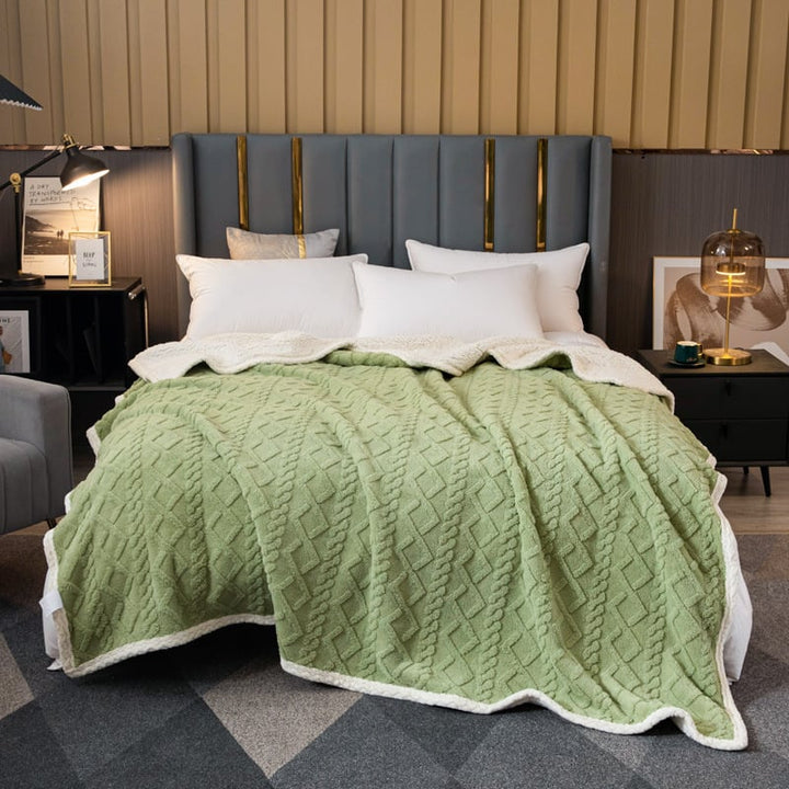 Dubbellaagse thermische deken met zacht wollen effect