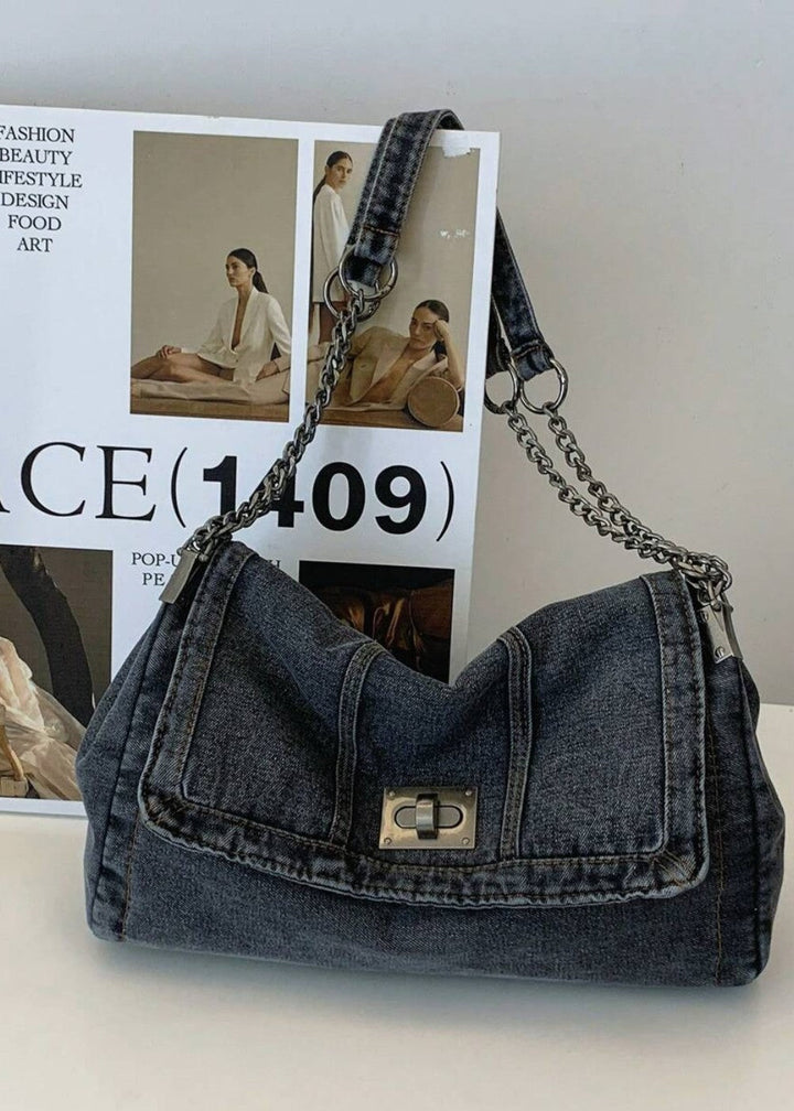 Denim urban stijl metallic kettingtas - Briseida