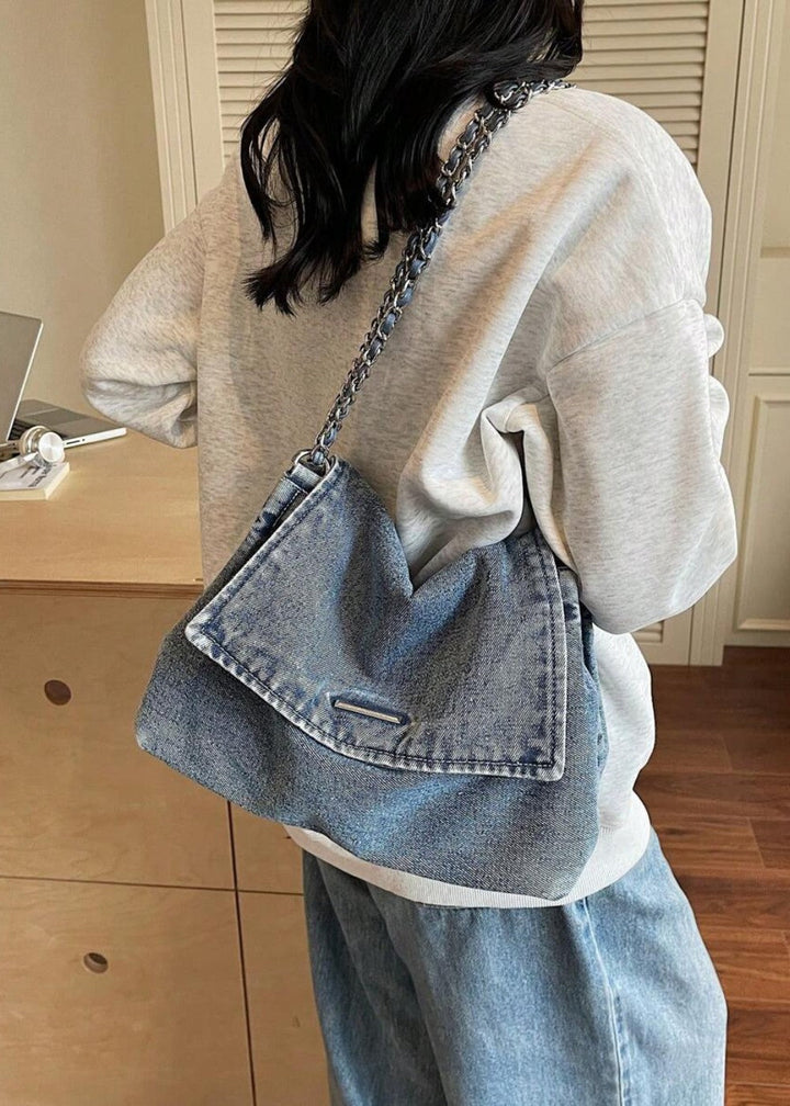 Denim urban stijl metallic kettingtas - Briseida