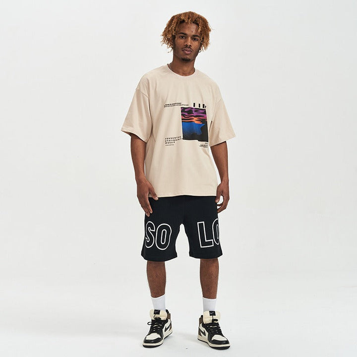 Katoenen oversized heren t-shirt met grafische print - Joel