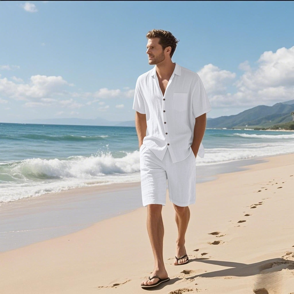 Heren zomer set in ademend linnen casual stijl - Mateo