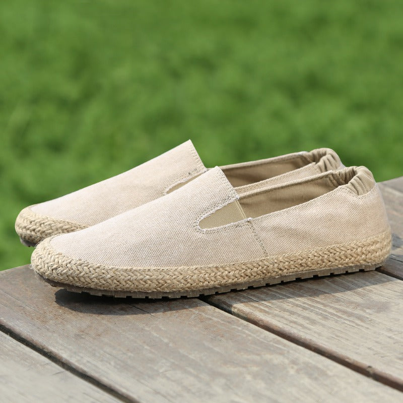 Ademende espadrilles van canvas voor heren met natuurlijke jute zool - Olver