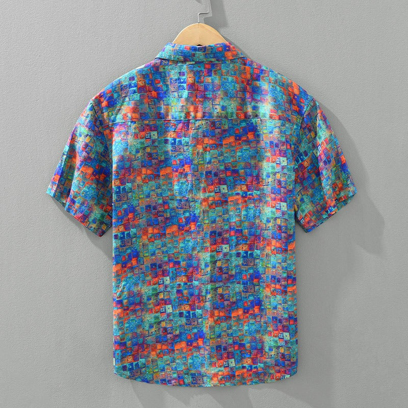 Katoenen overhemd met abstracte print voor heren - Damien