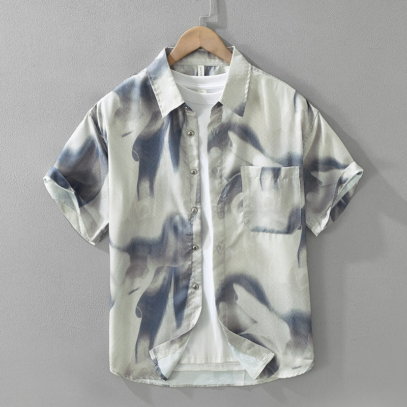 Heren casual overhemd abstract print regular fit - Mateo