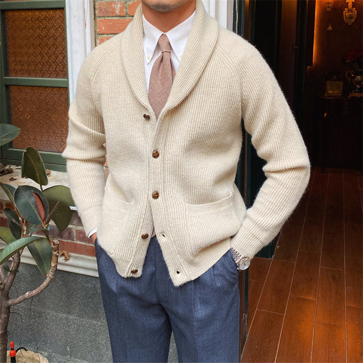Elegant gebreid herenvest met klassieke revers - Davide