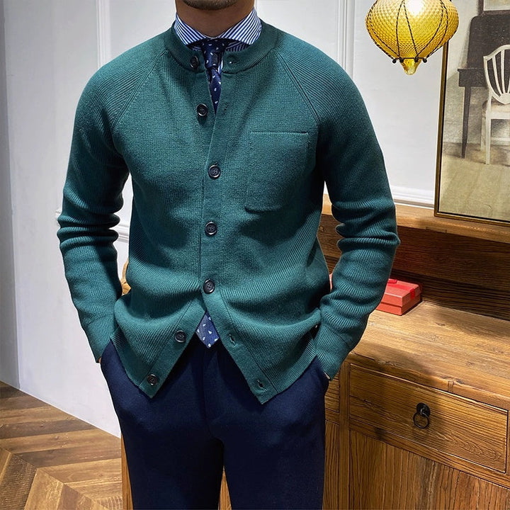 Premium gebreid herenvest met ronde hals - Darien