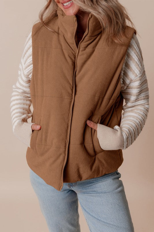 Gewatteerd corduroy gilet voor dames - Norayne